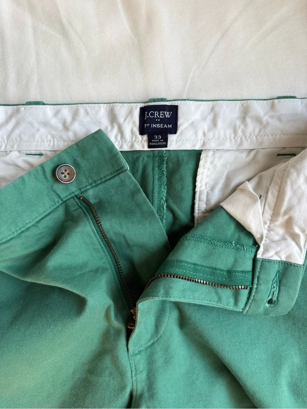 J. Crew Men's 7” Inseam Teal Green Flat Front Chino Shorts